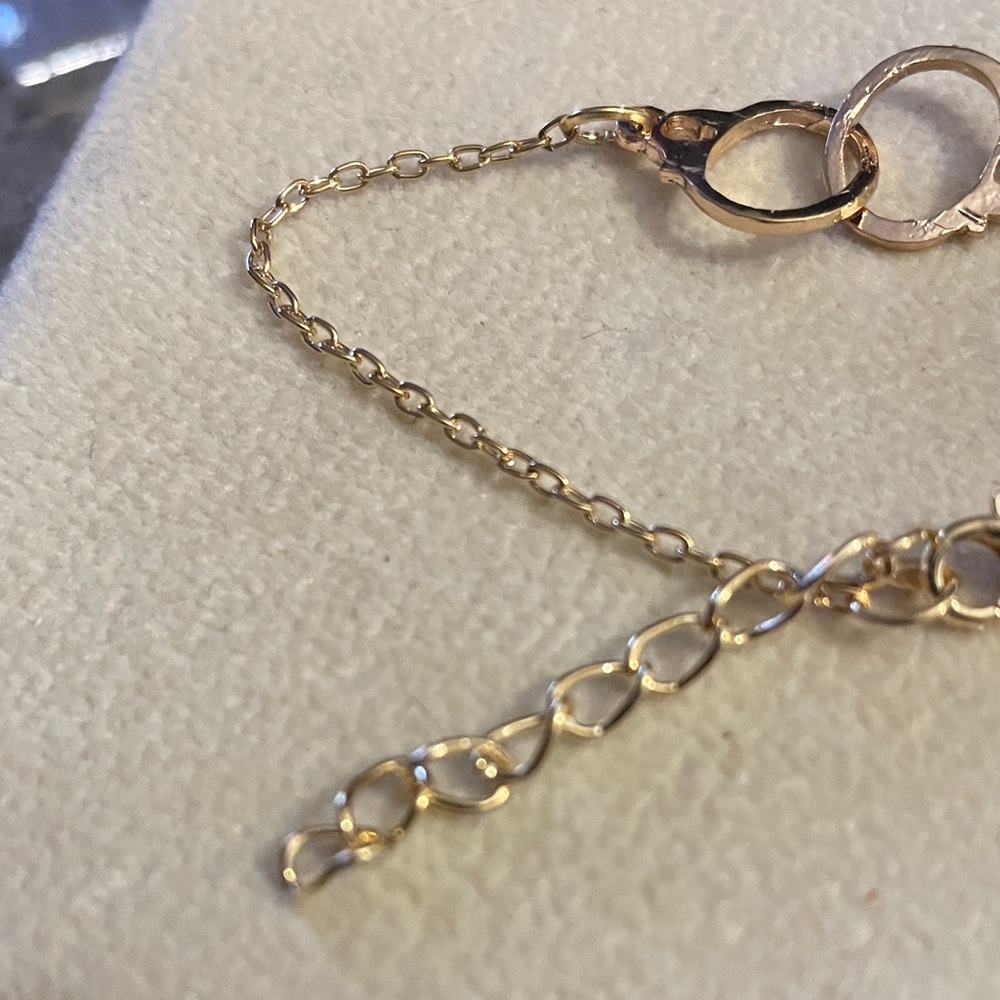 Handcuffs Gold Plated Chain Bracelet - Picture 4 of 5